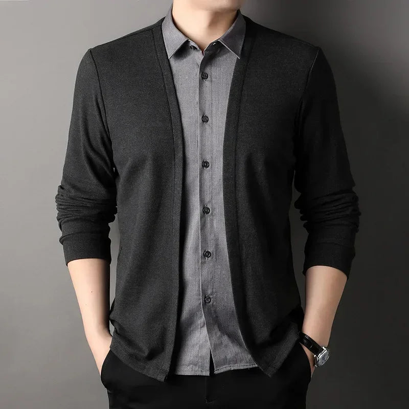 Men's Fake Two Piece Shirt